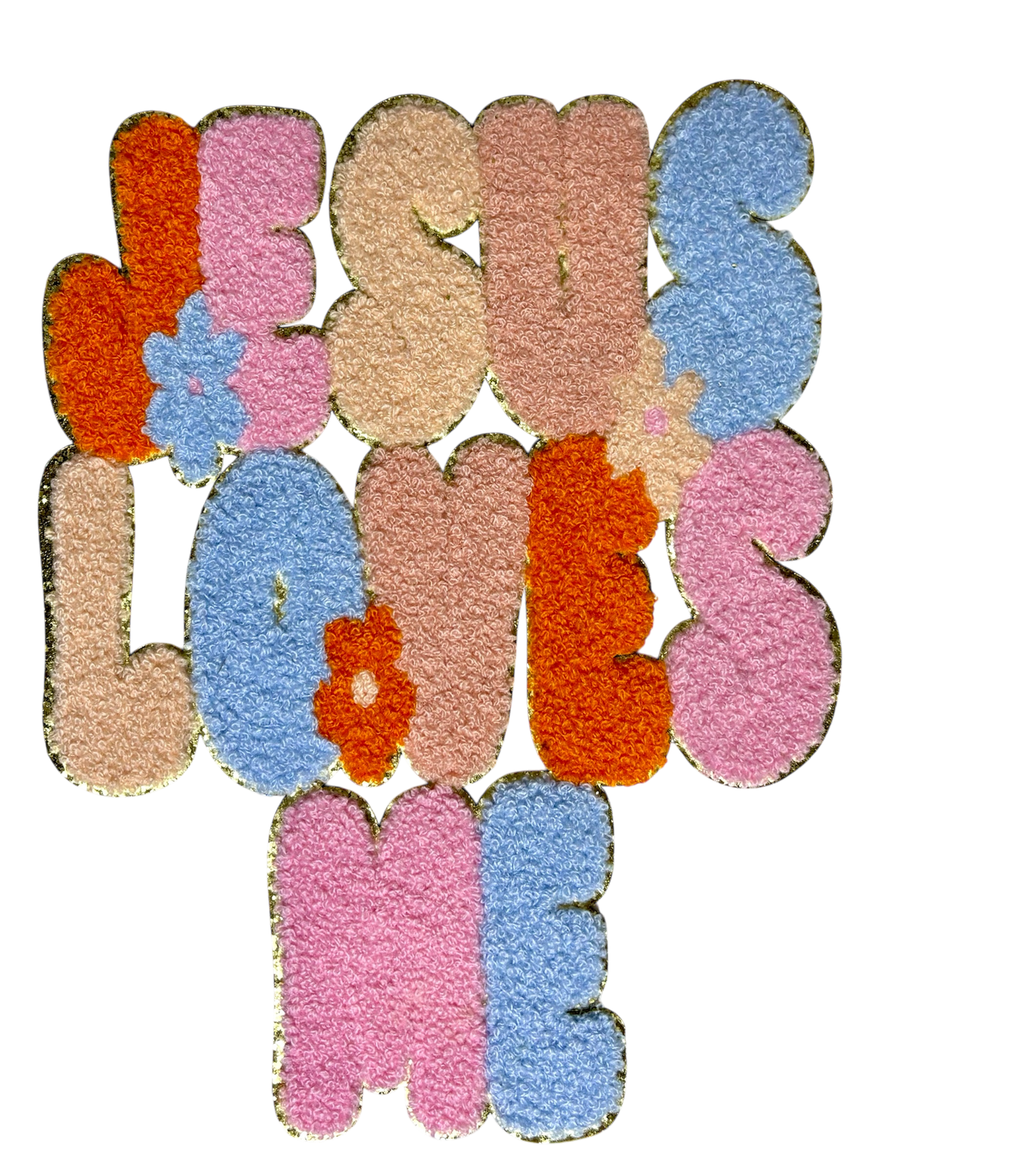 PATCH ONLY- Groovy Jesus Loves Me Chenille Patch