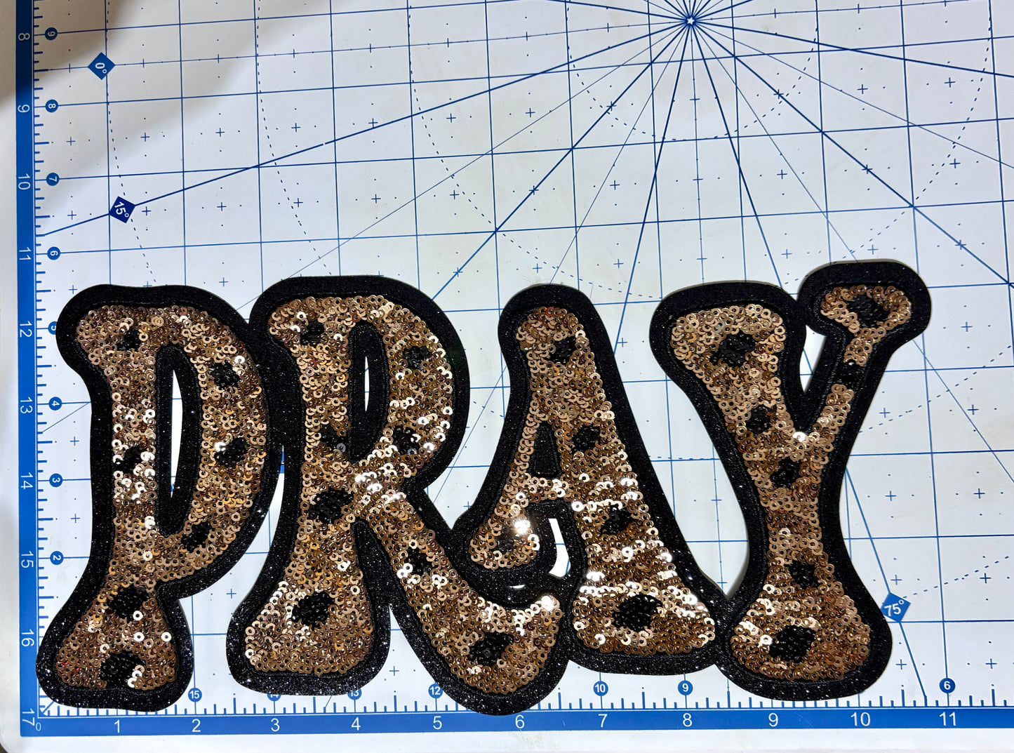 PATCH ONLY-Rose Gold Sequin Pray Patch