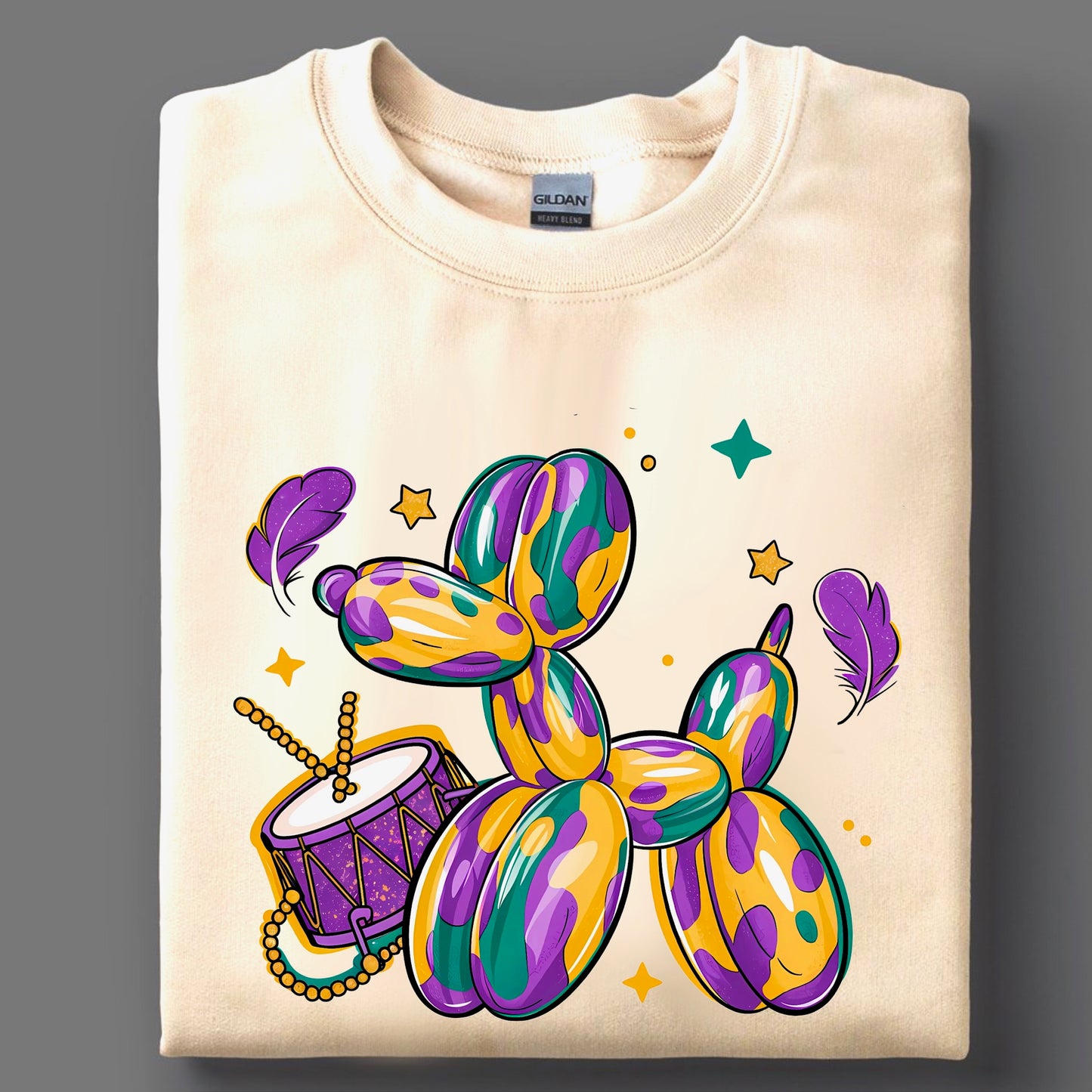 Youth Mardi Gras Balloon Dog Tee