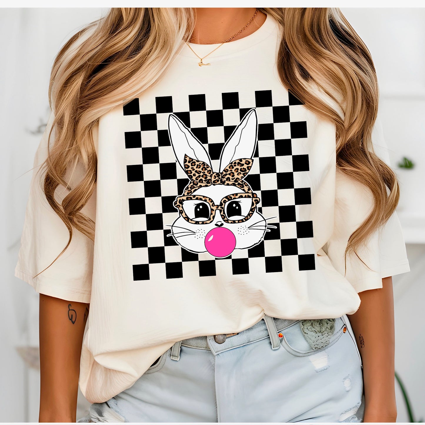 Checkered Bunny Tee
