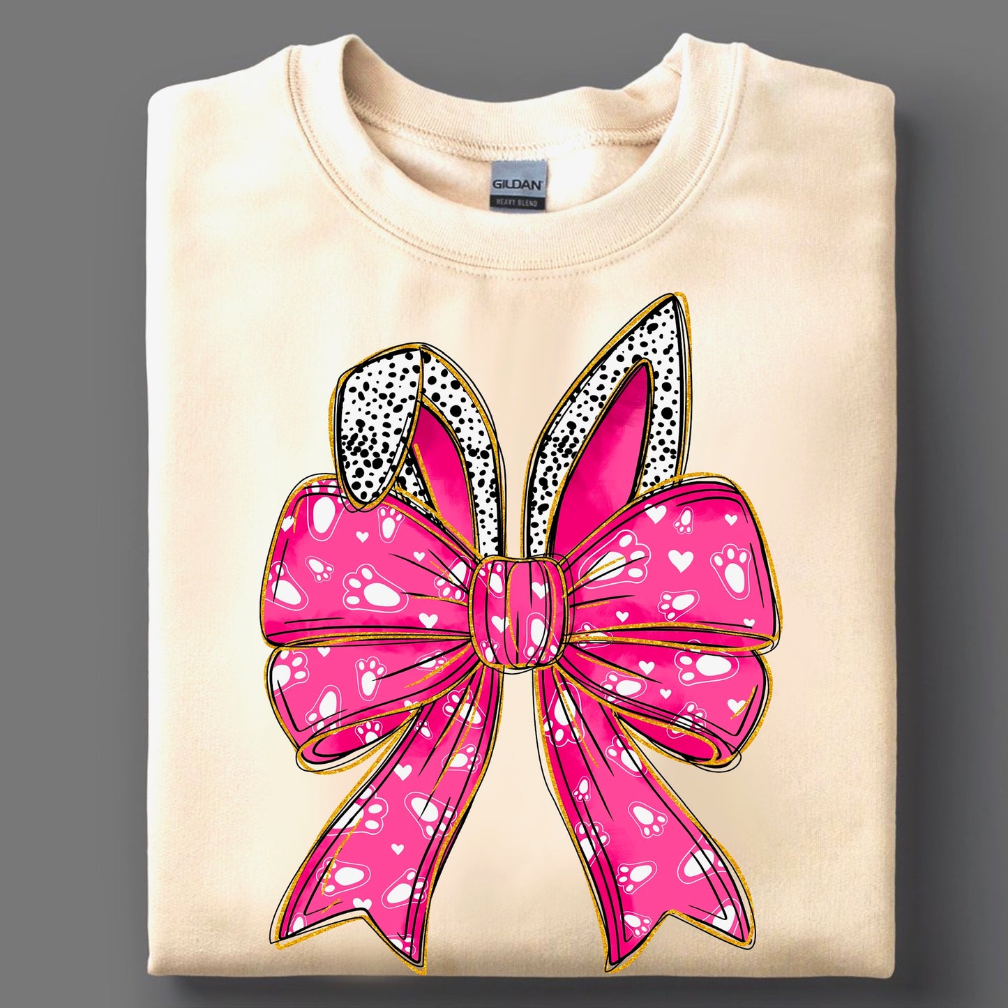 Youth Hot Pink Bow Easter Bunny Tee