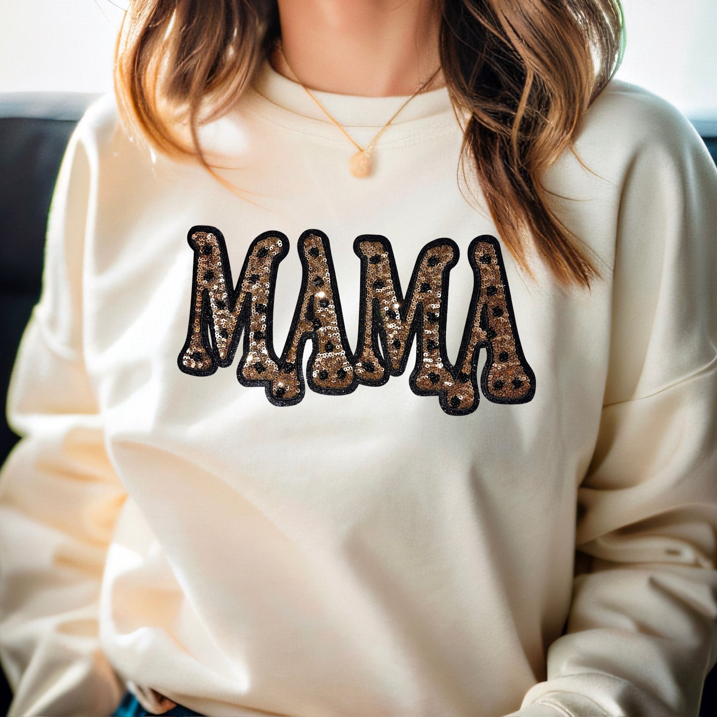 Rose Gold Sequin Mama Sweatshirt