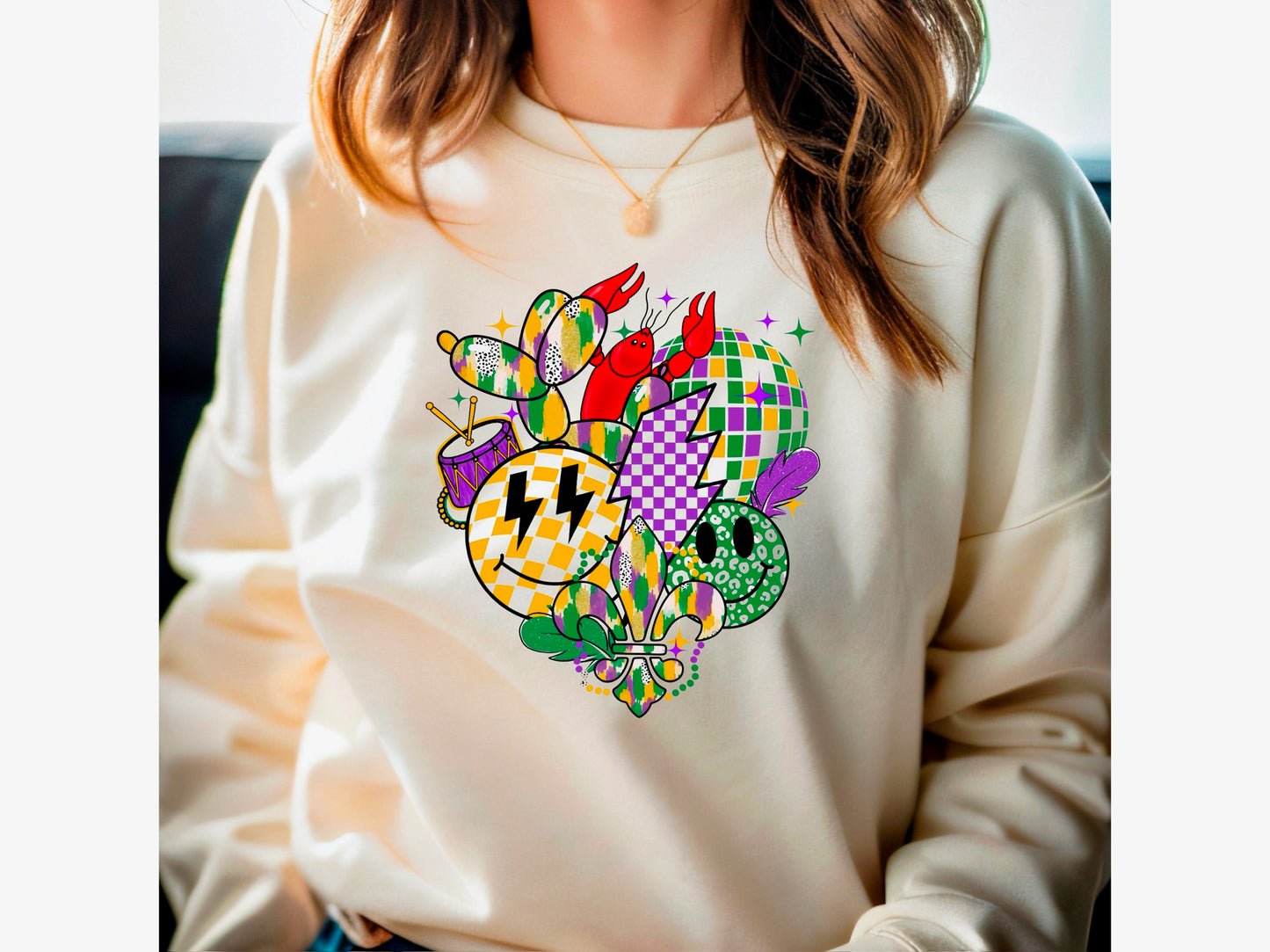 Retro Mardi Gras Sweatshirt