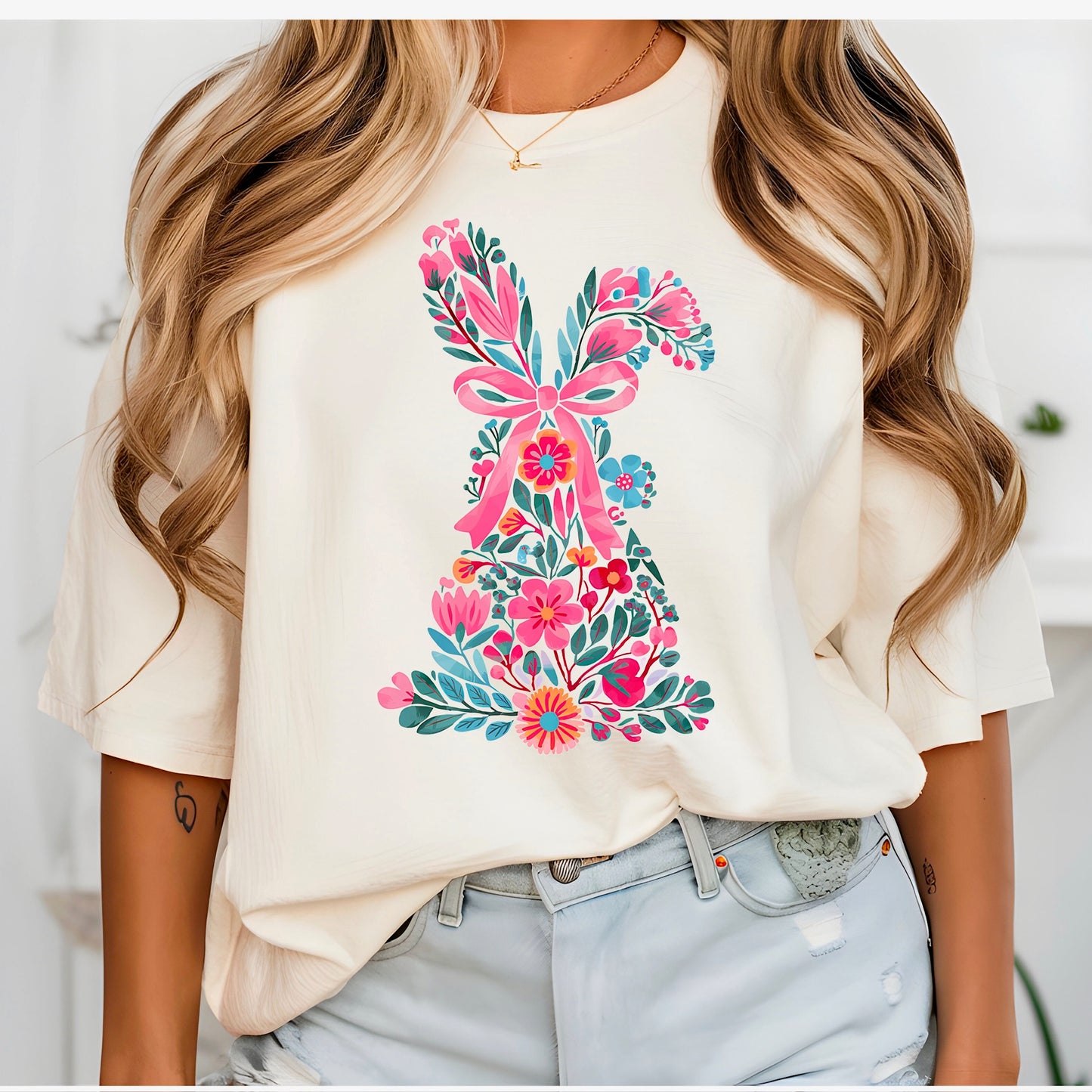 Floral Easter Bunny Tee