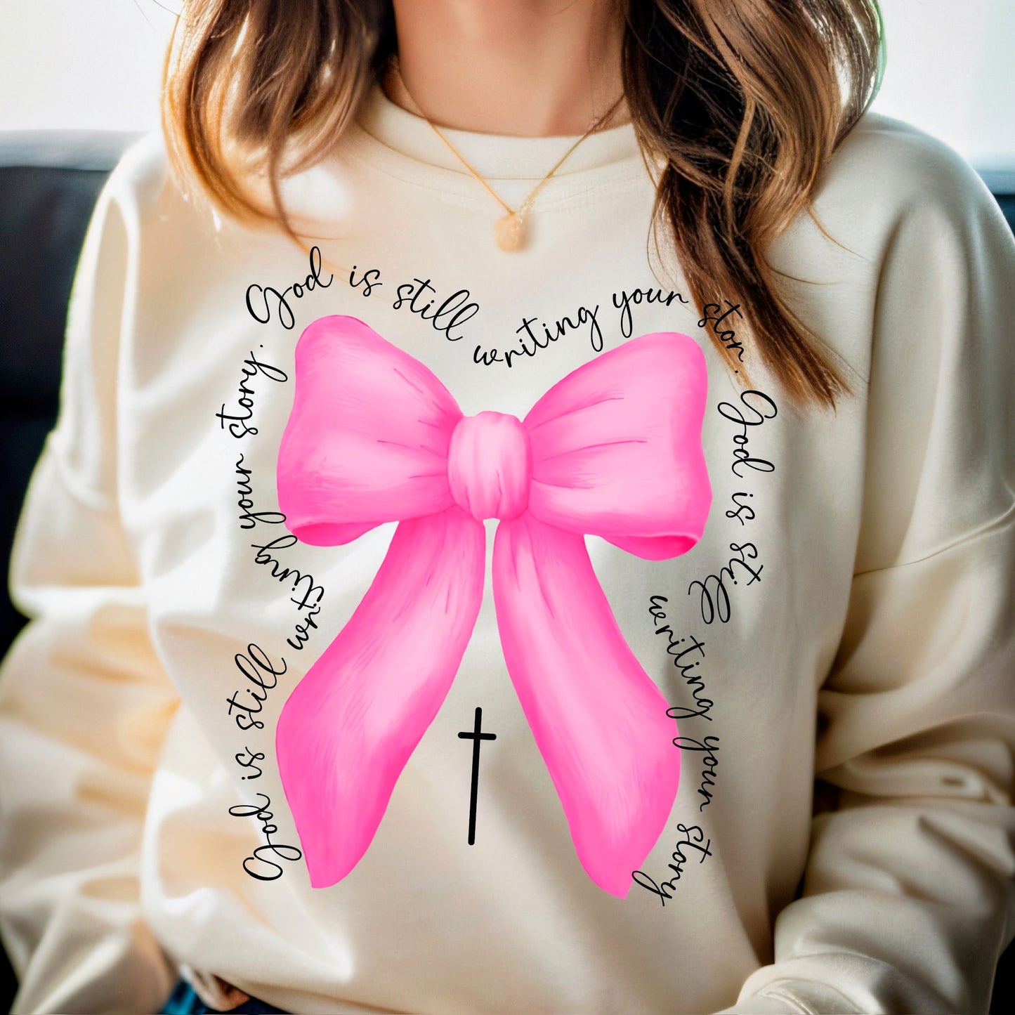God is Still Writing Your Story Ivory Sweatshirt - KLC by Karelyn D