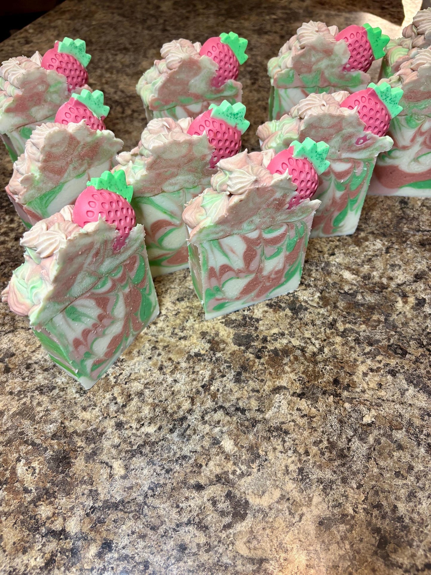 Pink Strawberry Handmade Soap: Cold Process Artisan Bar