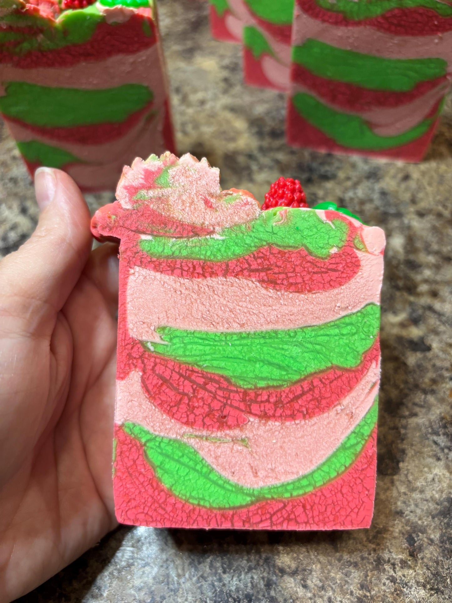 Raspberry Mojito Tallow Soap: Handmade Cold Process Bar