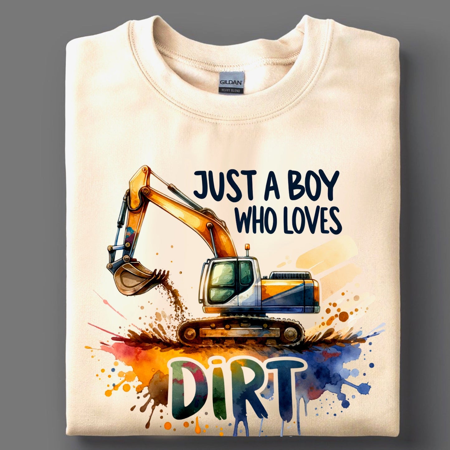Just a Boy Who Loves Dirt Excavator Youth tee - KLC by Karelyn D