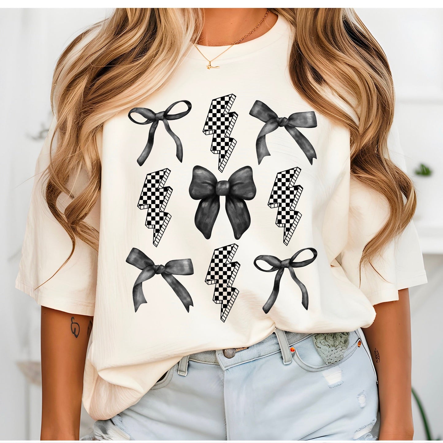 Lightening and Bows T-shirt - KLC by Karelyn D