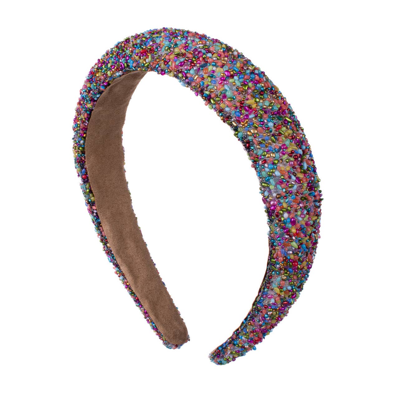 Multi - Color blue Beaded and Padded Headband - KLC by Karelyn D