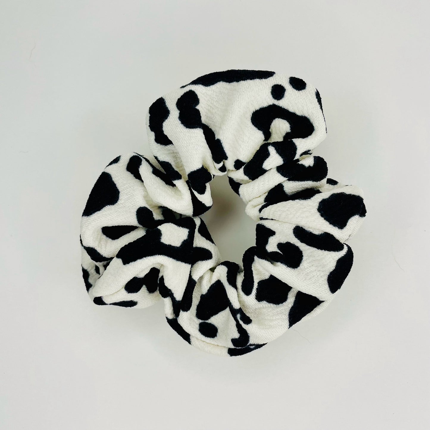 White and black leopard Scrunchie, headband and bow, Hair accessory, Soft Bullet fabric, handmade scrunchie