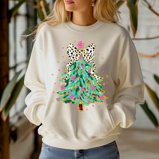 Polka Dot Bow Christmas Sweatshirt