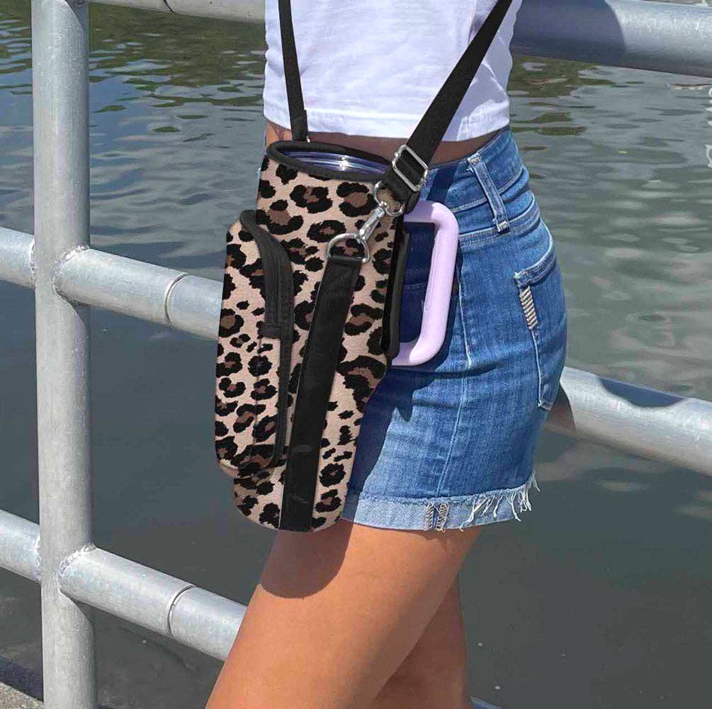 40 oz Tumbler "Handle" Bag - Leopard - KLC by Karelyn D