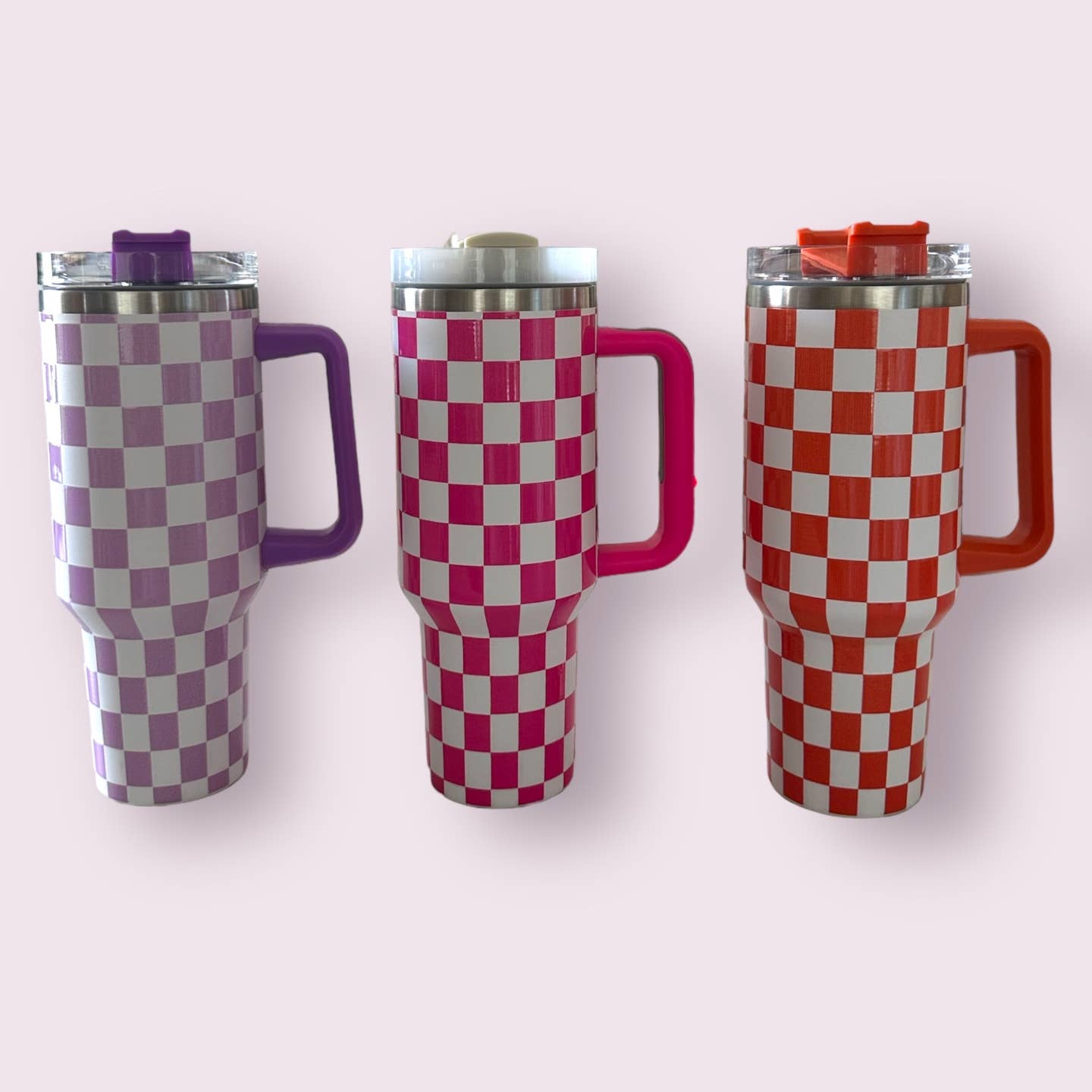 40oz Giant Tumbler Checkered Trendy - LULU - KLC by Karelyn D