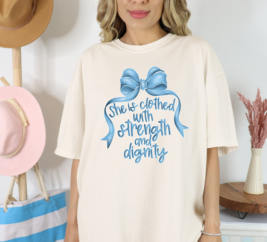 Proverbs 31 T-shirt on Cream Comfort Colors, Christian Apparel, Coquette cross shirt, Faith apparel