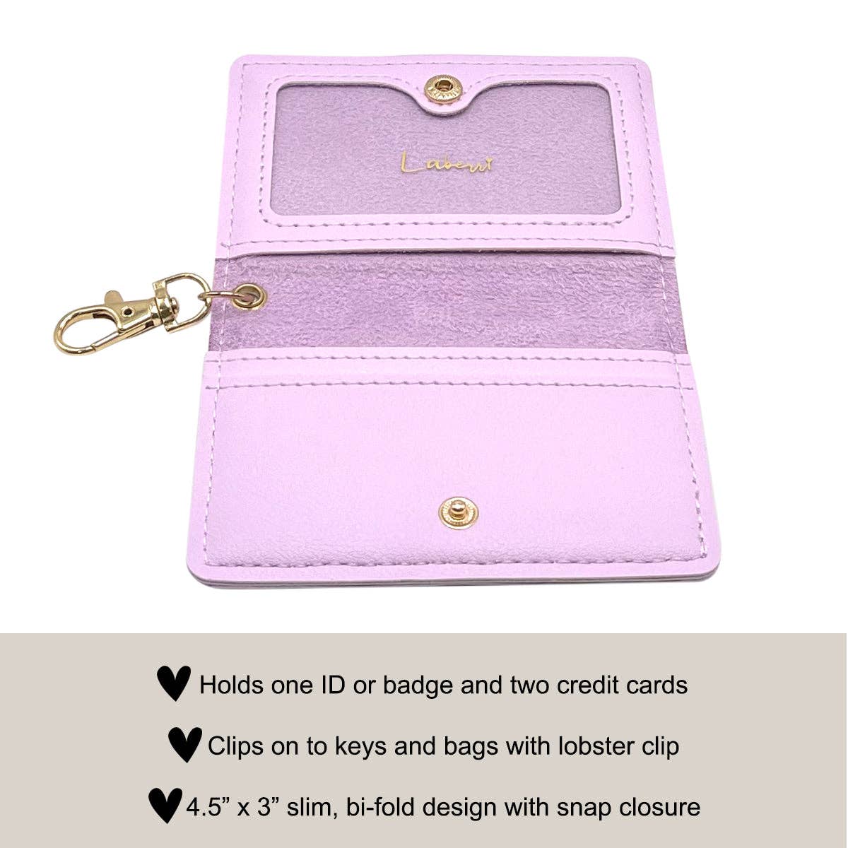 Slim Travel ID Wallet Keychain - Lilac