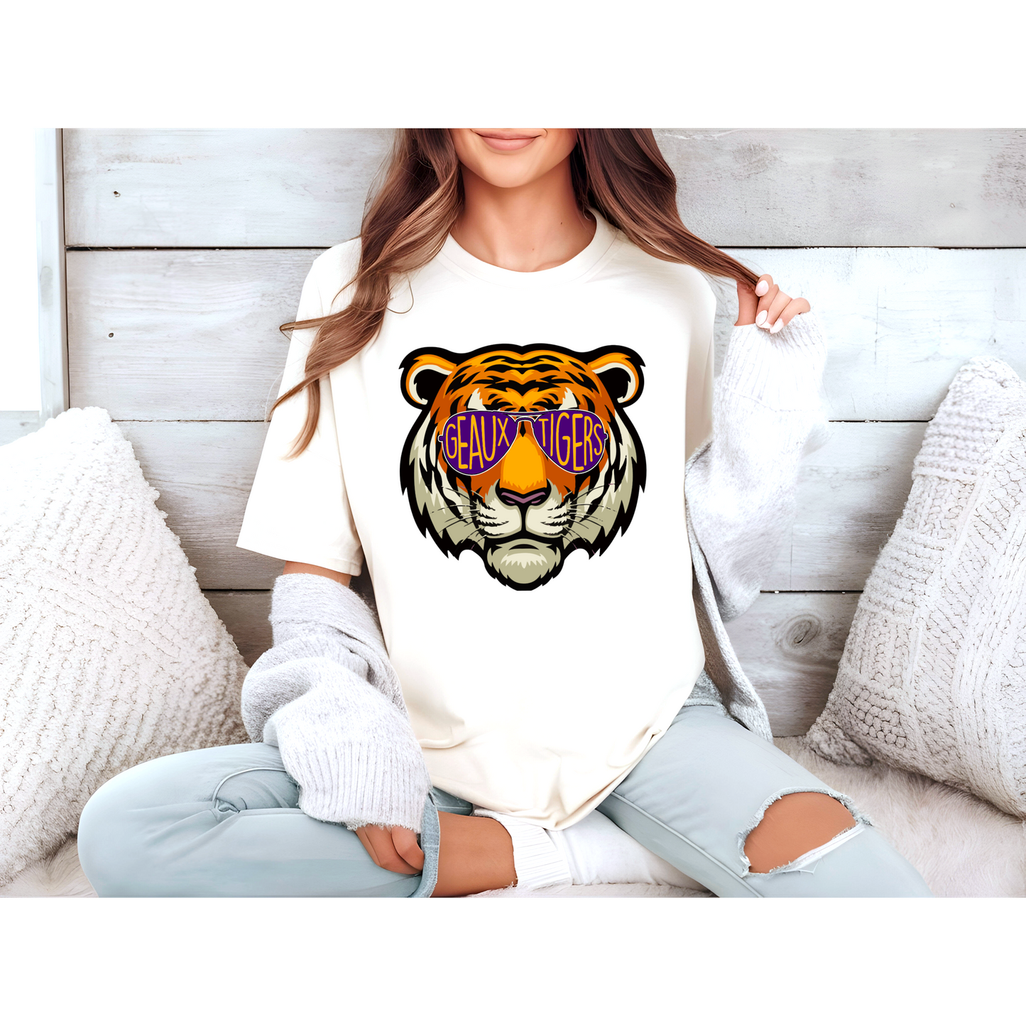 Tigers Purple and Gold Footbal T-shirt