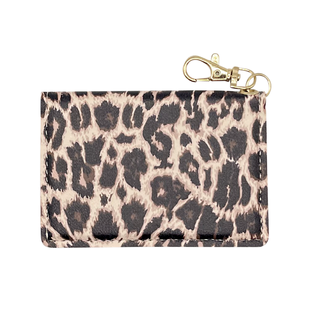 Slim Travel ID Wallet Keychain - Leopard