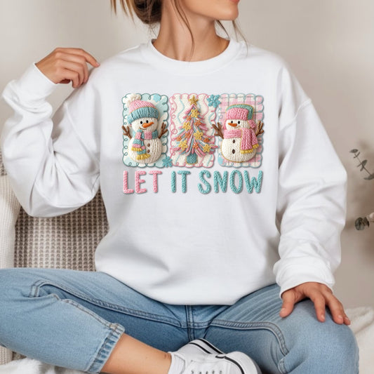 Faux Yarn Snowman Sweatshirt