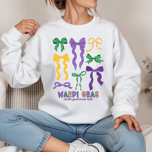 Mardi Gras Bow Sweatshirt