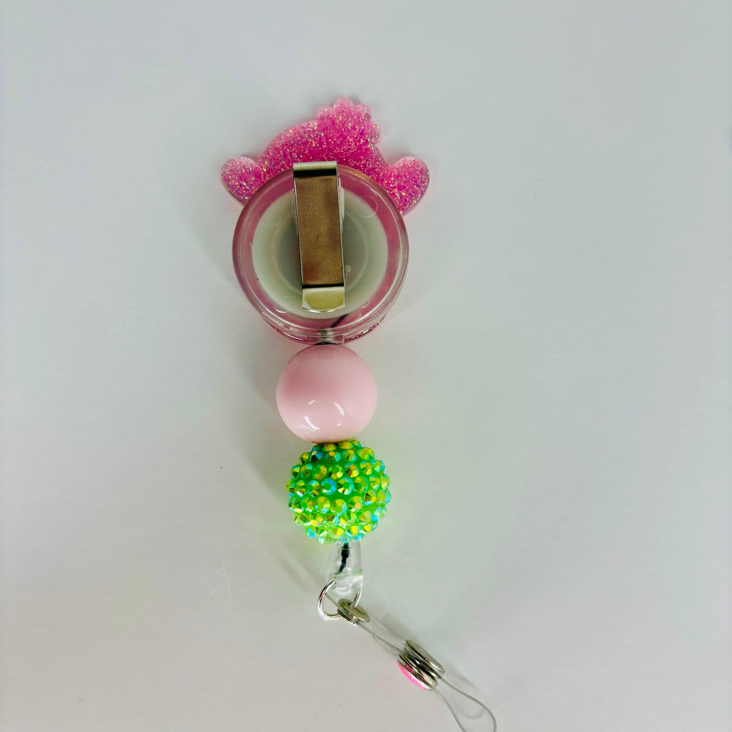 Potted Cactus Badge Reel, Beaded badge reel, ID badge holder, Cute Cactus with flower badge reel