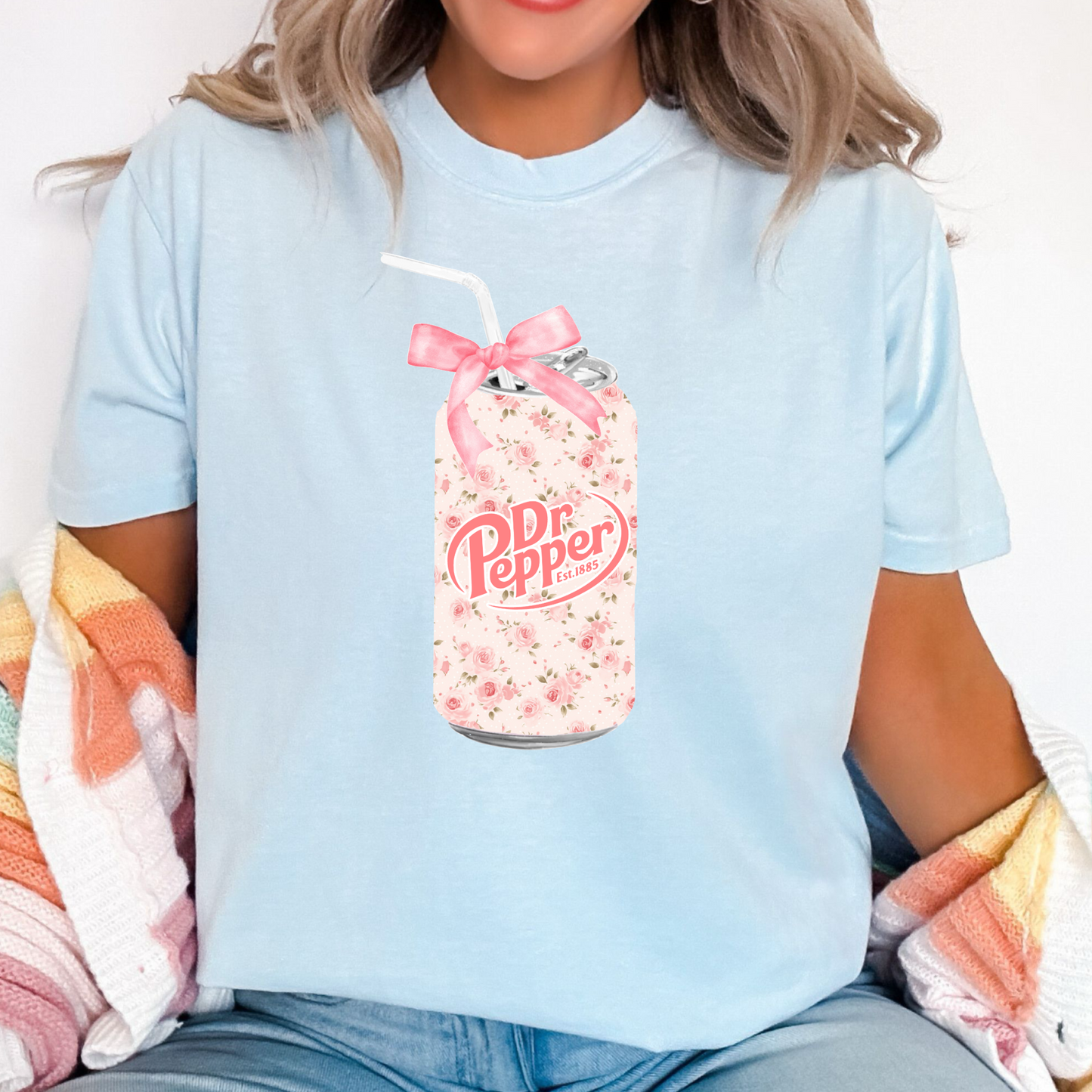 Vintage Floral Dr. Pepper Can T-shirt