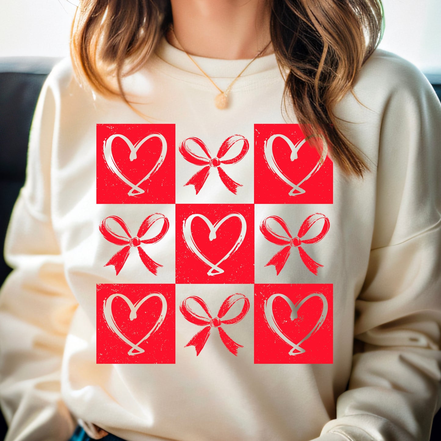 Women’s Valentine Red Tic Tac Toe Sweatshirt