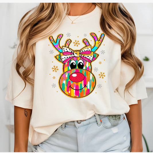 Youth Colorful Reindeer T-Shirt