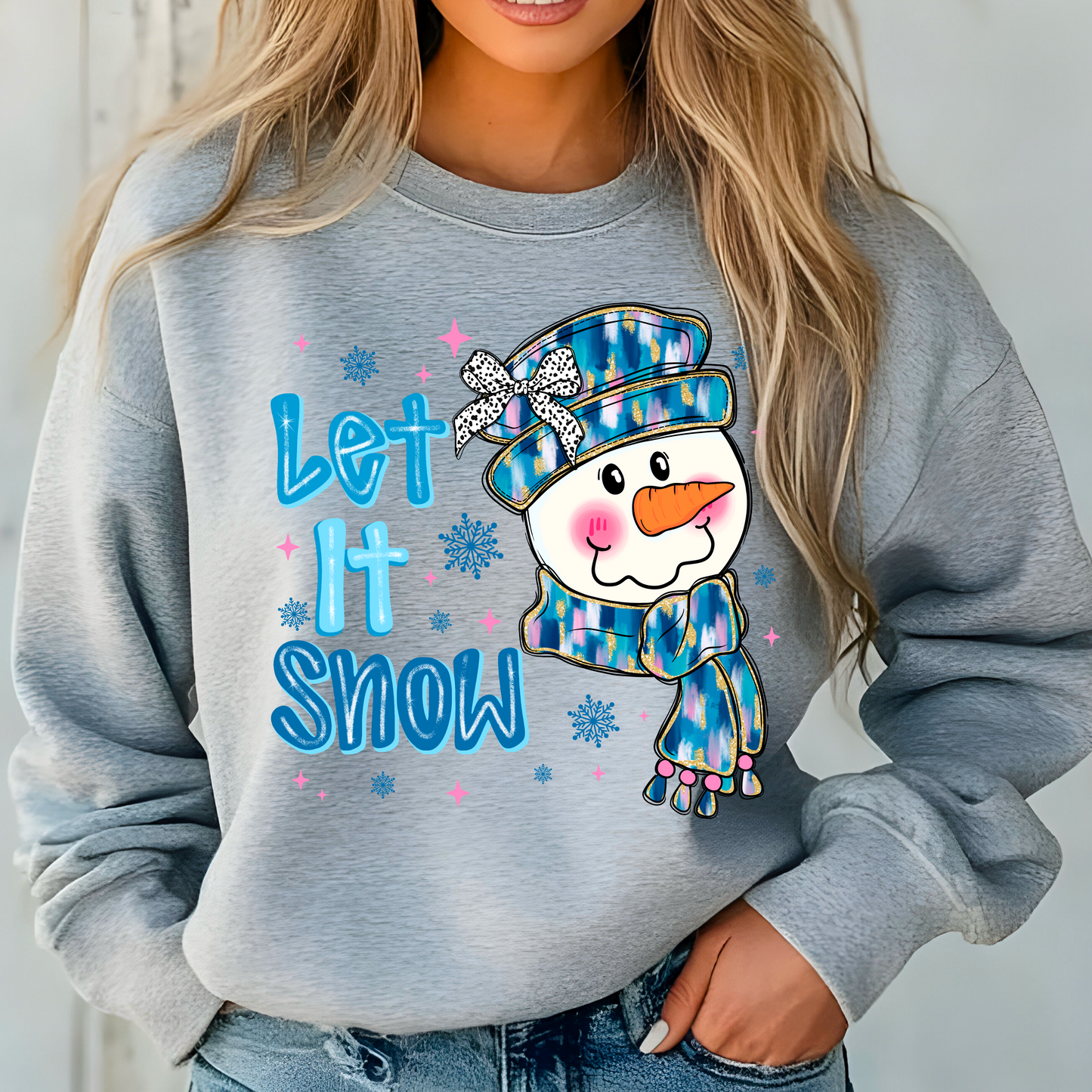 Women’s Snowman Let it Snow Grey Sweatshirt