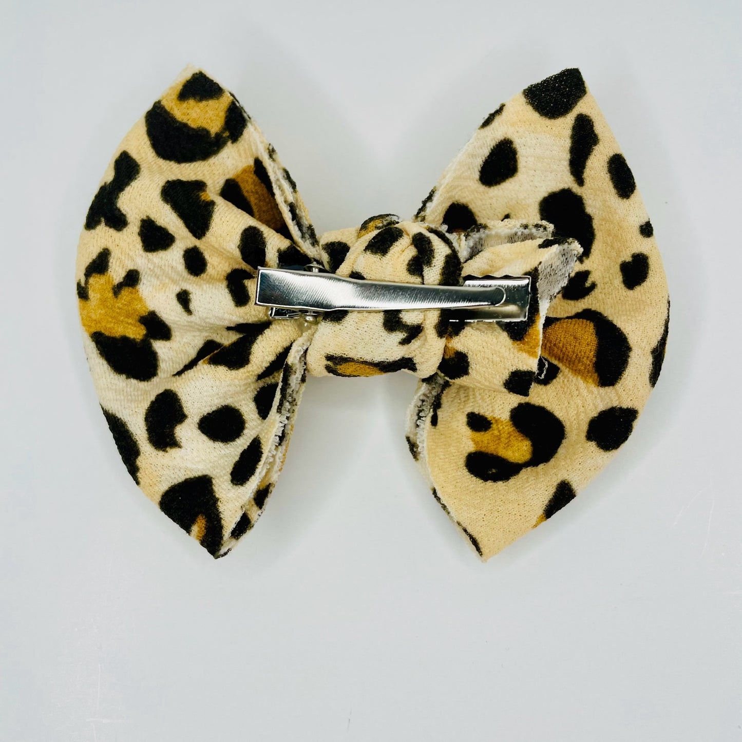 Leopard Scrunchie, headband and bow, Hair accessory, Soft Bullet fabric, handmade scrunchie