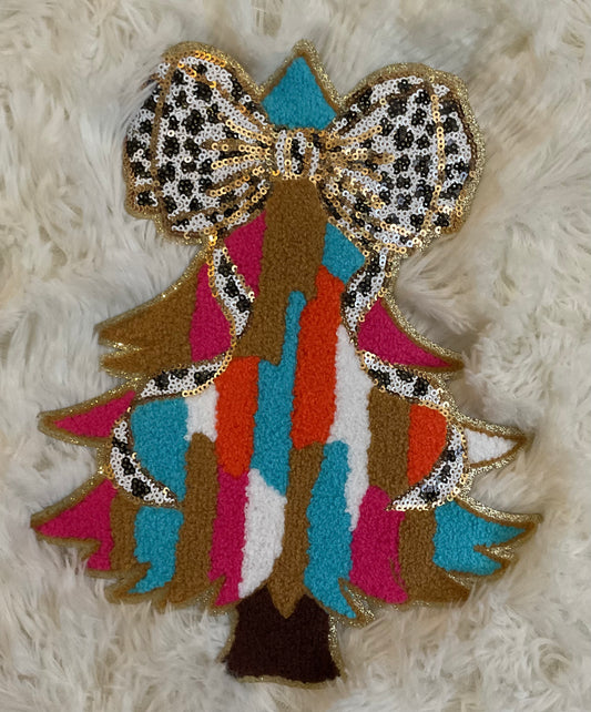 PATCH ONLY- Colorful Christmas Tree with Coquette Bow