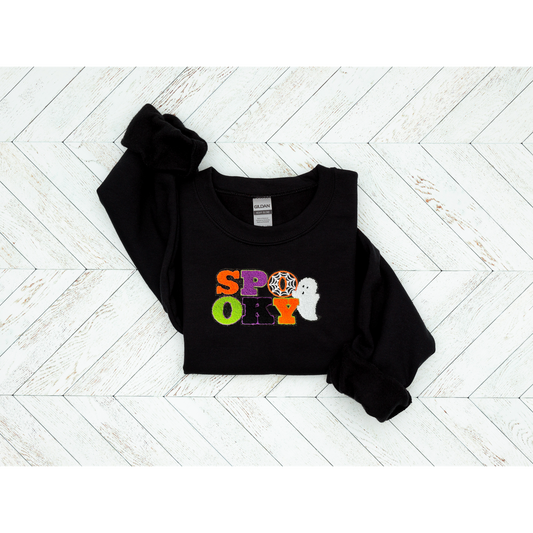 Youth Black Spooky Ghost Sweatshirt