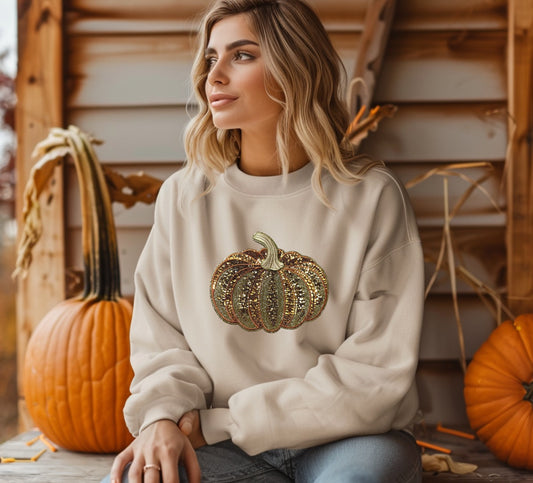 Sequin Pumpkin Swearshirt