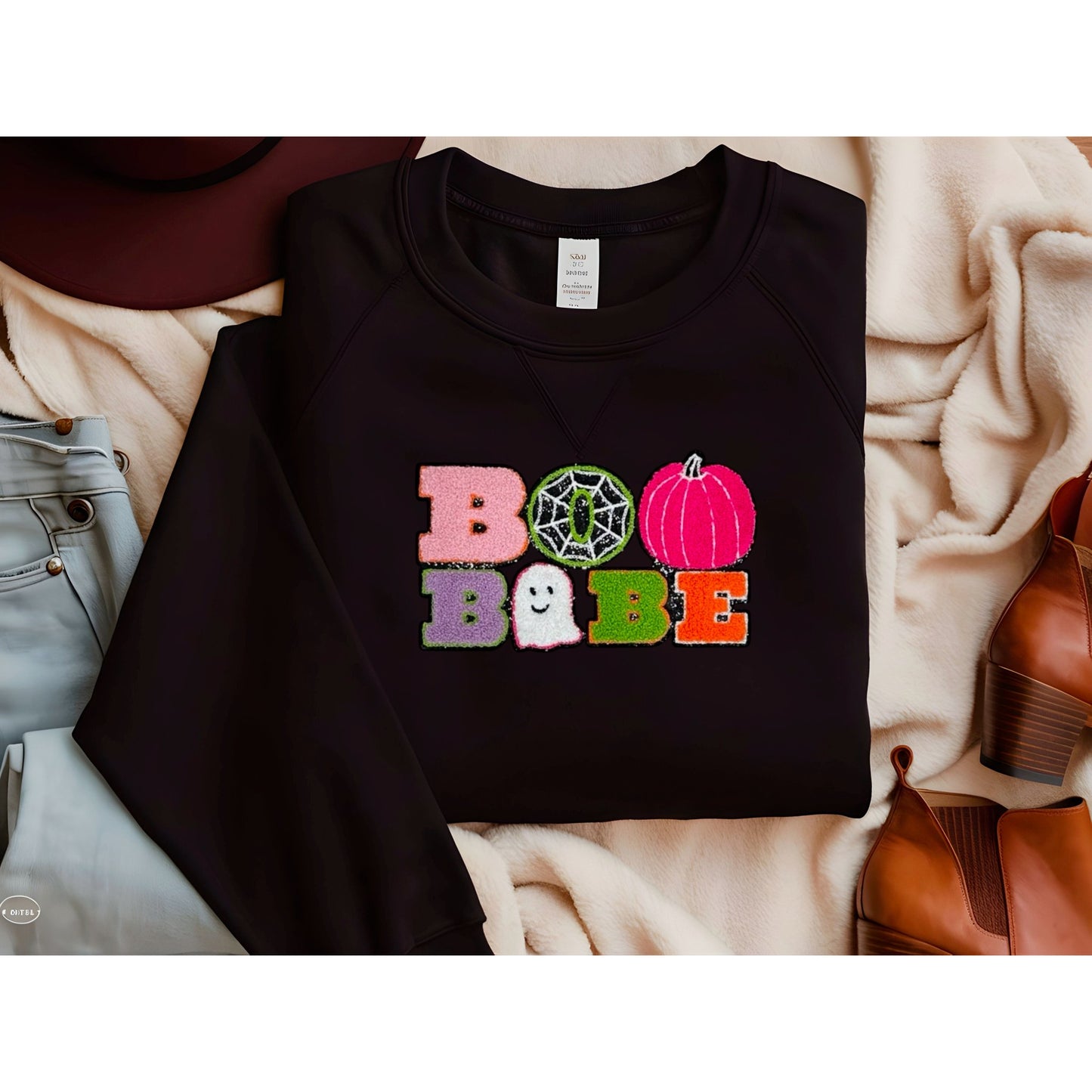 Adult Pink or Black Boo Babe Sweatshirt - KLC by Karelyn D