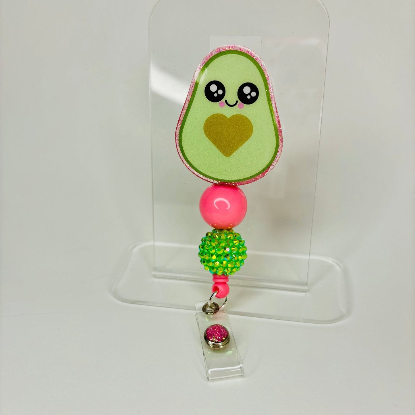 Beaded Avocado Badge Reel - KLC by Karelyn D