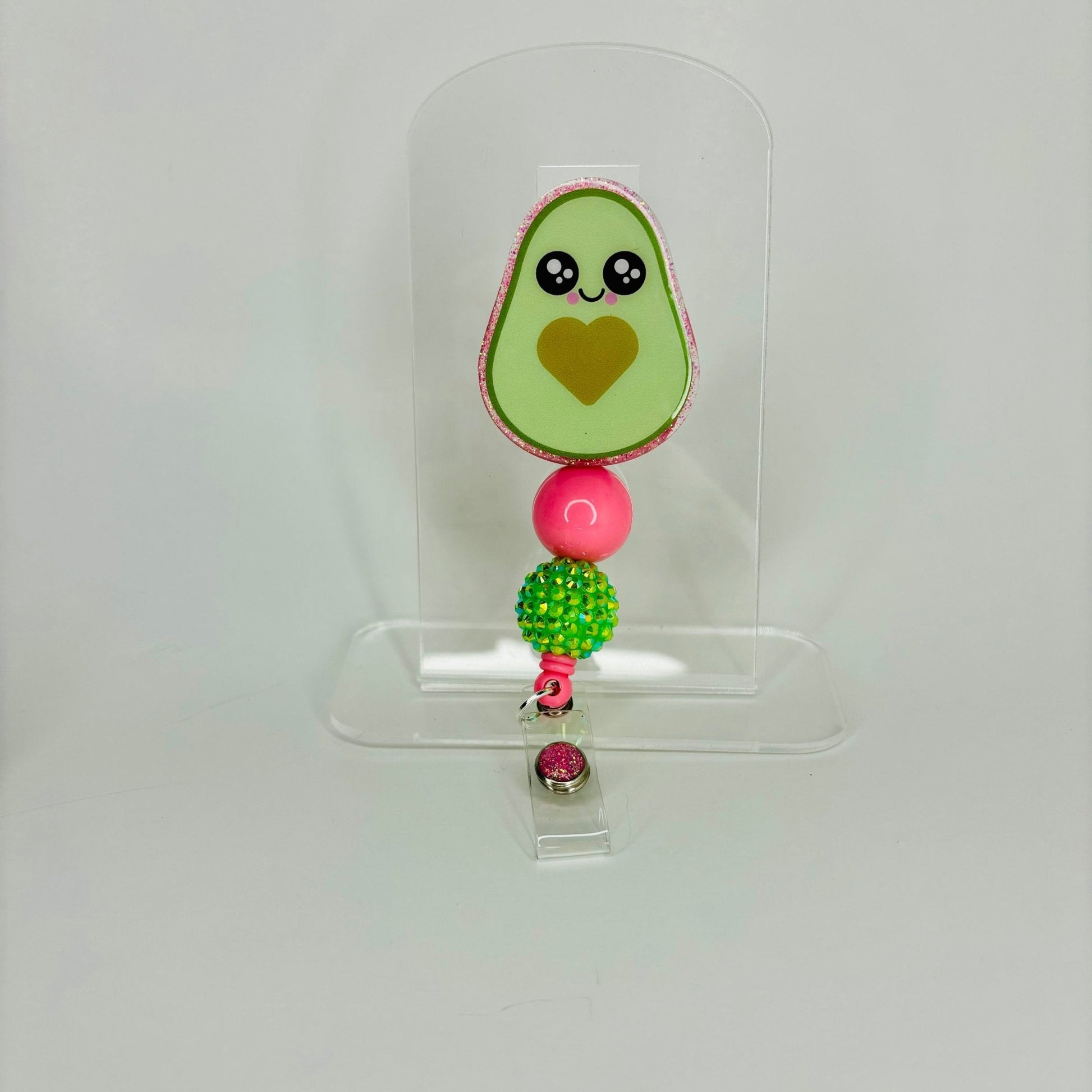 Beaded Avocado Badge Reel - KLC by Karelyn D