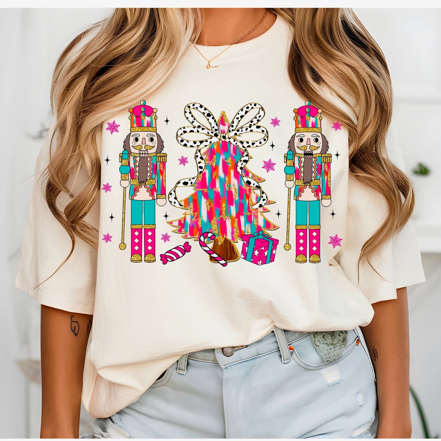 Bright Tree and Nutcracker T-Shirt - KLC by Karelyn D