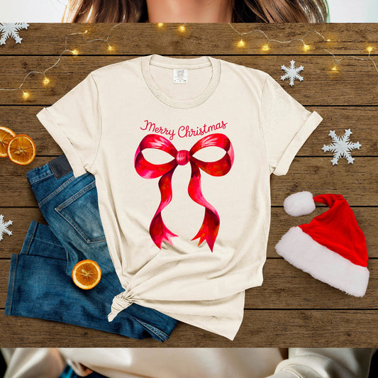 Christmas Bow T-shirt - KLC by Karelyn D