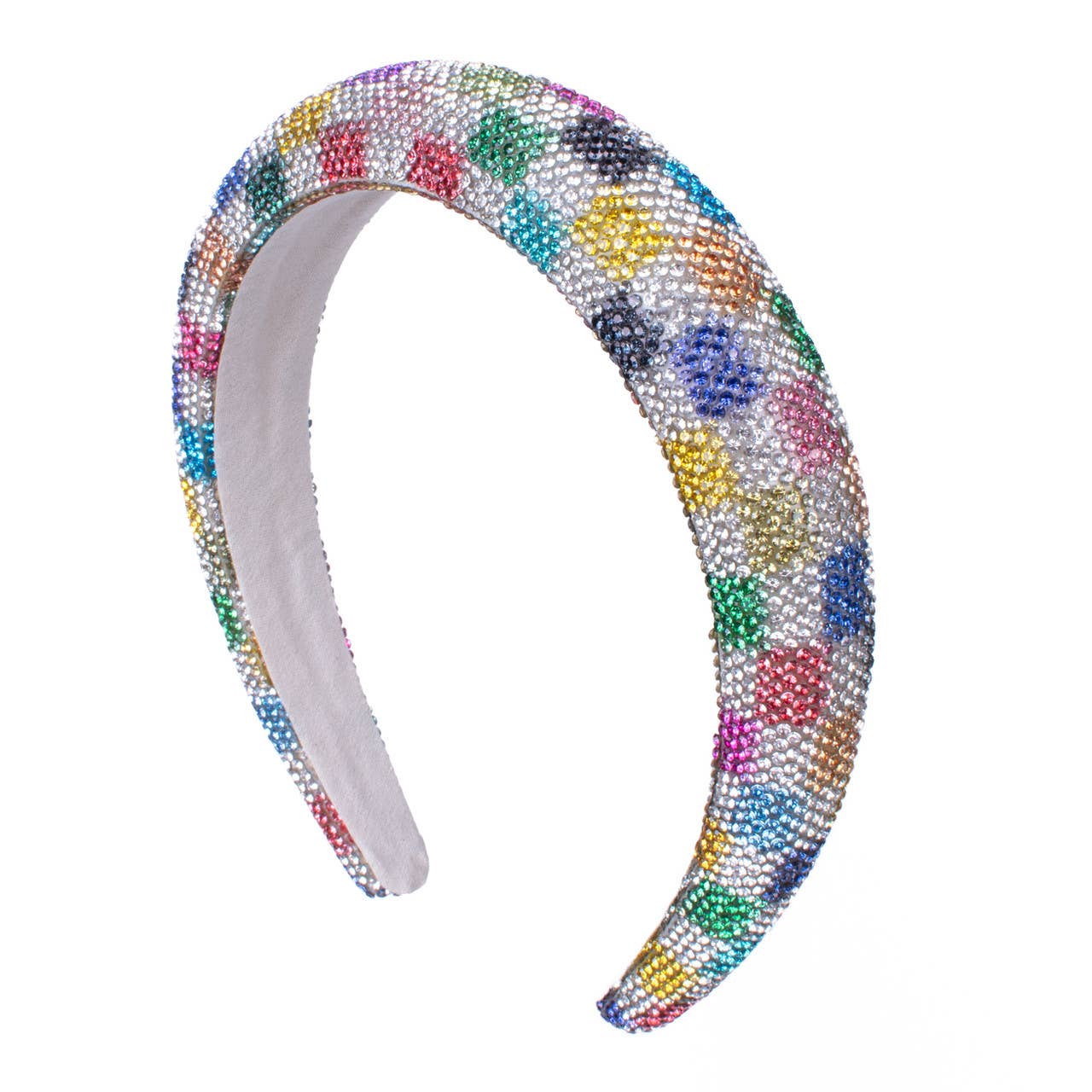 Colorful checkered Pattern Rhinestone Headband - KLC by Karelyn D