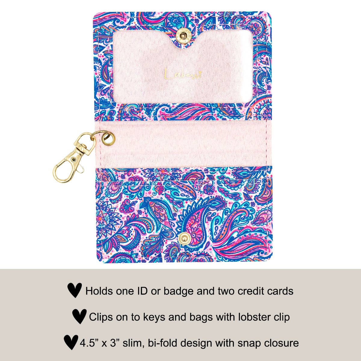 COMBO ID Wallet and wristlet Keychain Mom - Paisley - KLC by Karelyn D