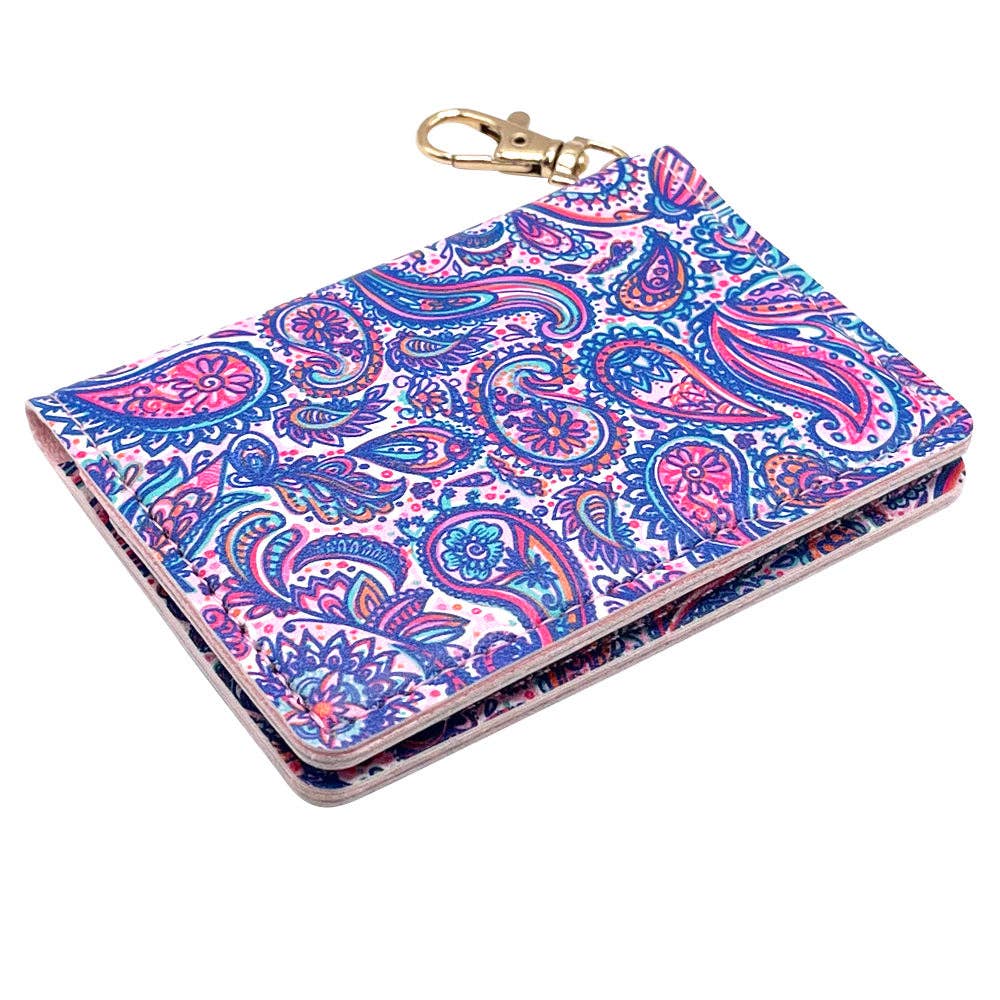 COMBO ID Wallet and wristlet Keychain Mom - Paisley - KLC by Karelyn D