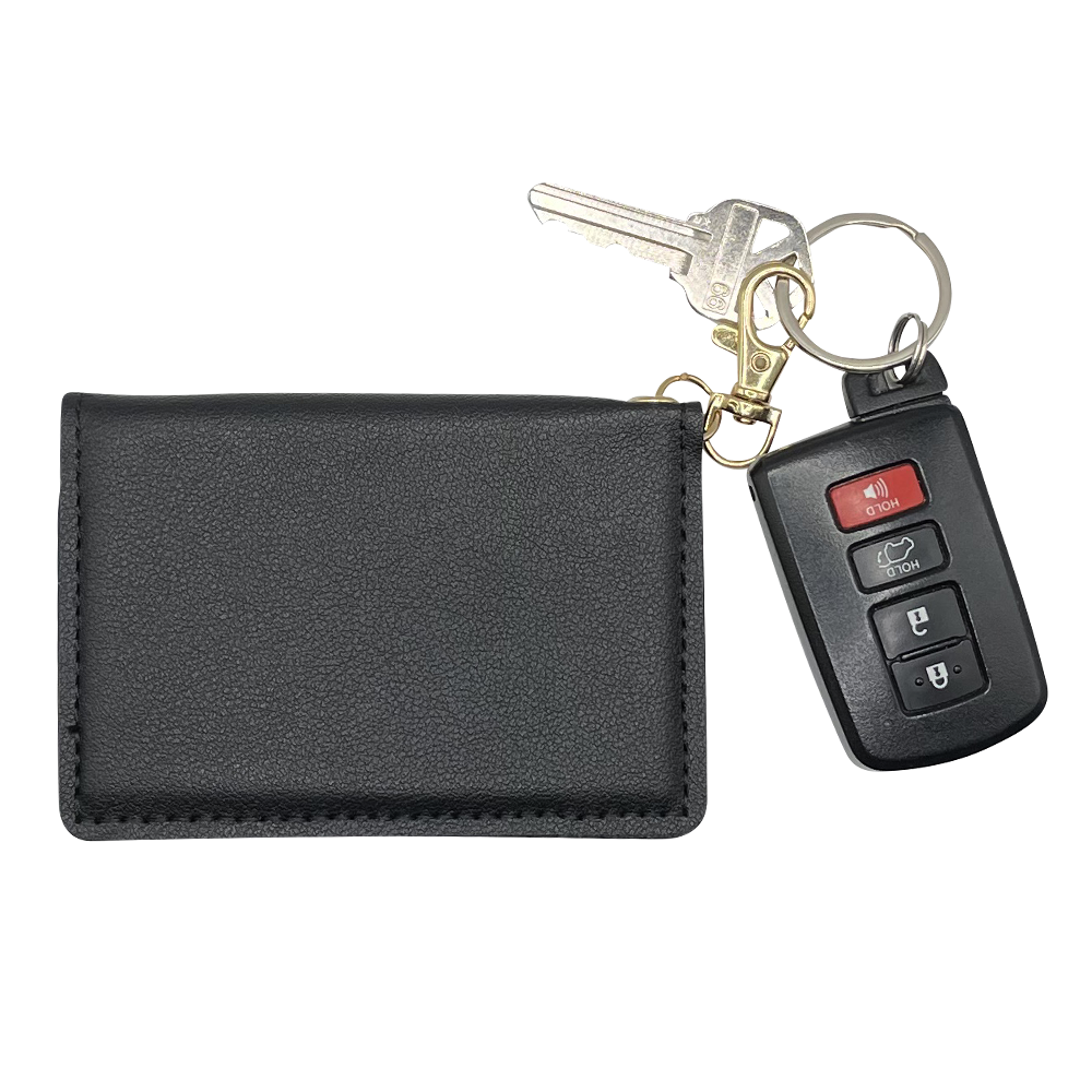 Slim Travel ID Wallet Keychain - Black