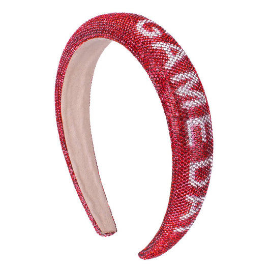 Game Day Rhinestone Headband (Red/White) Game day apparel - KLC by Karelyn D