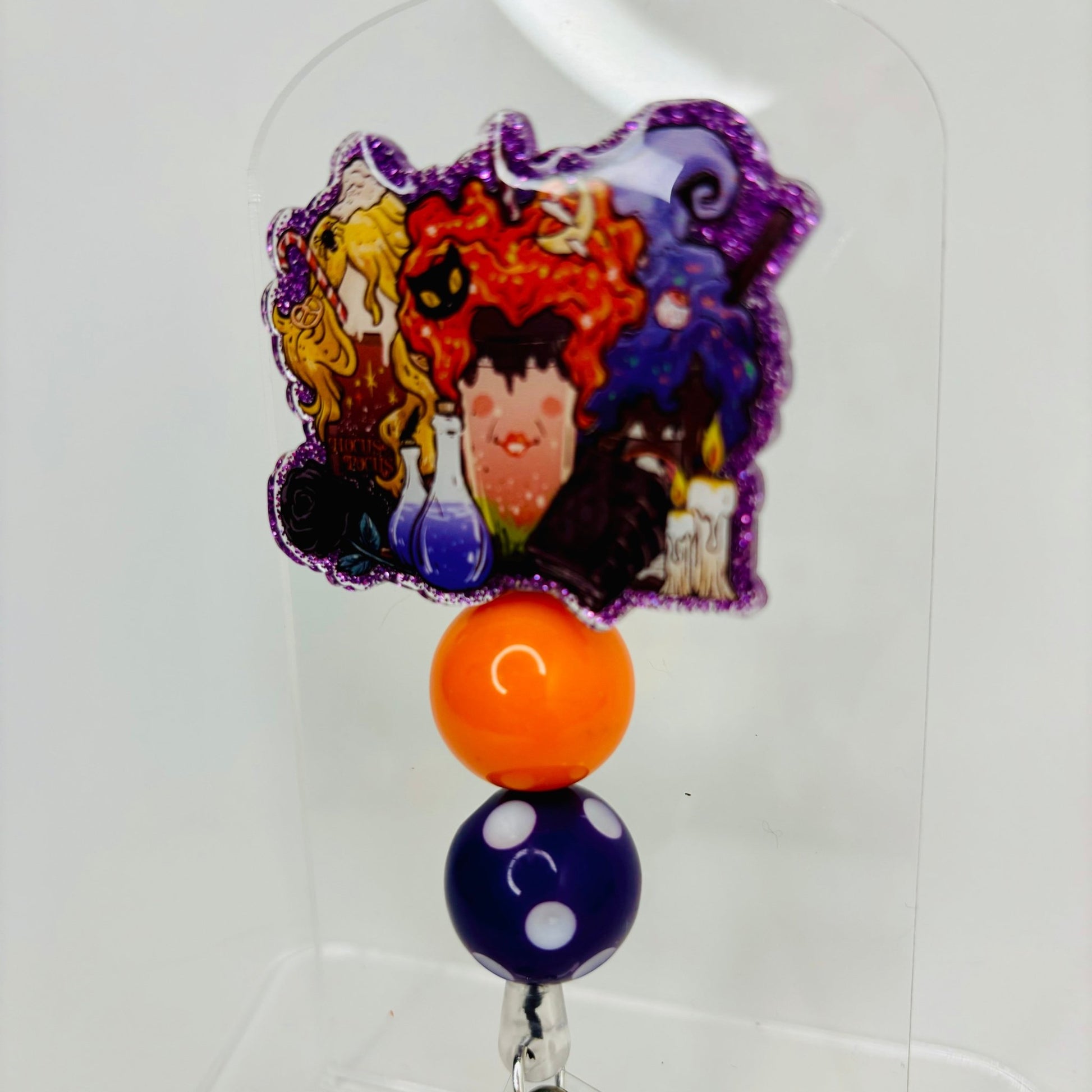 Halloween Pocus Beaded Badge Reel - KLC by Karelyn D