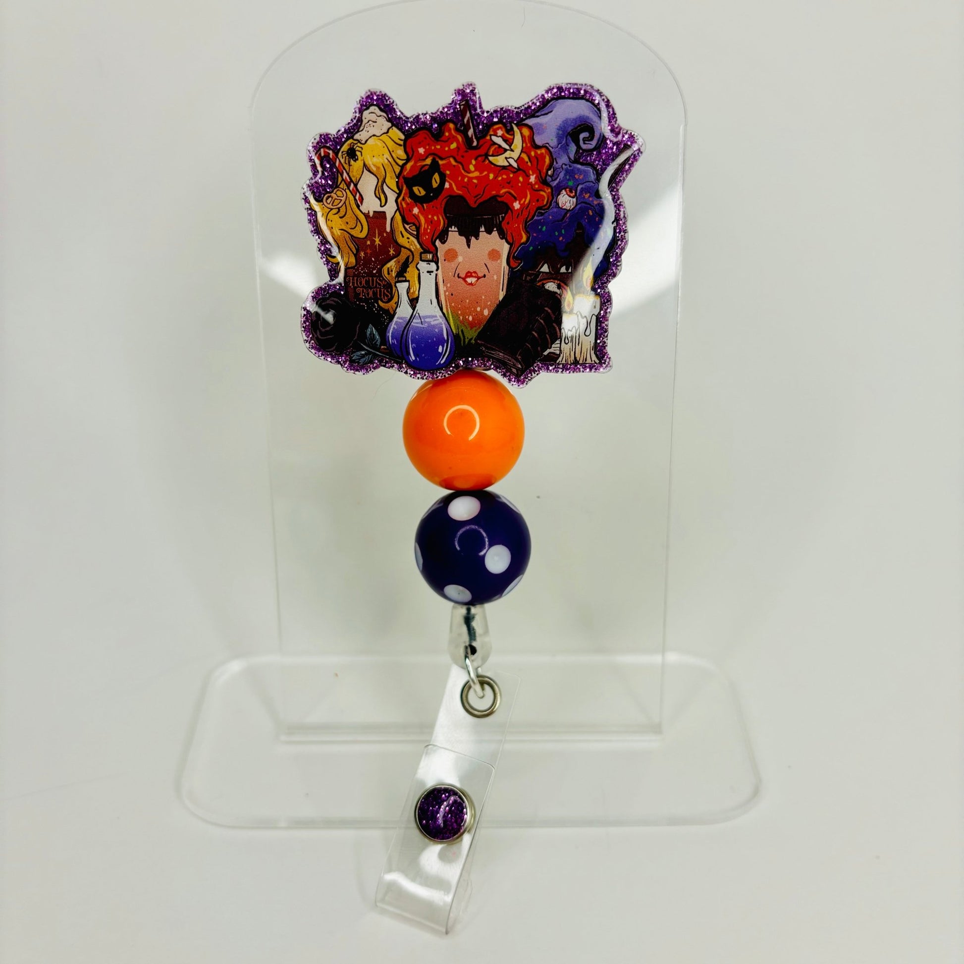 Halloween Pocus Beaded Badge Reel - KLC by Karelyn D