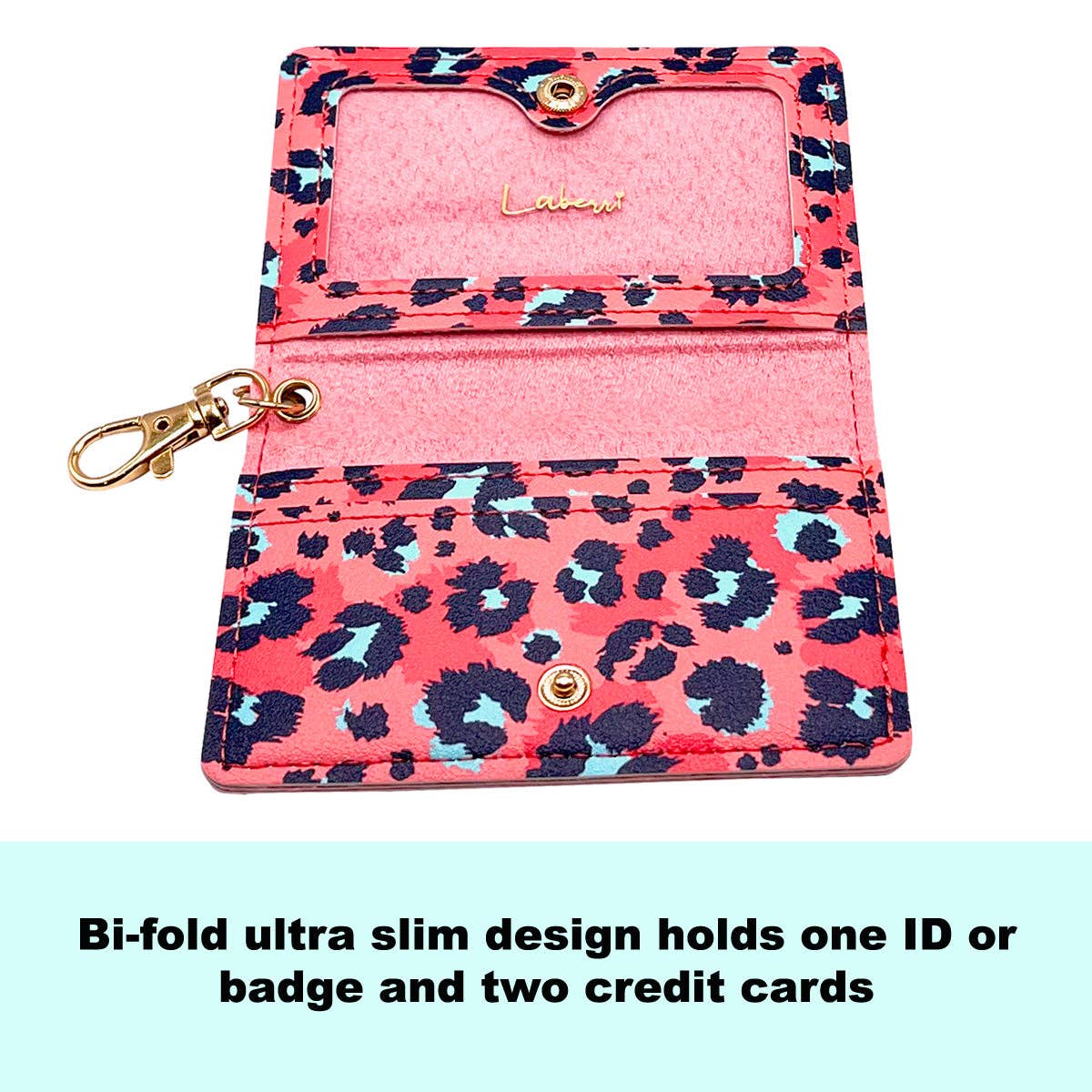 ID Wallet and Bracelet Wristlet Coral Leopard Ocean - KLC by Karelyn D