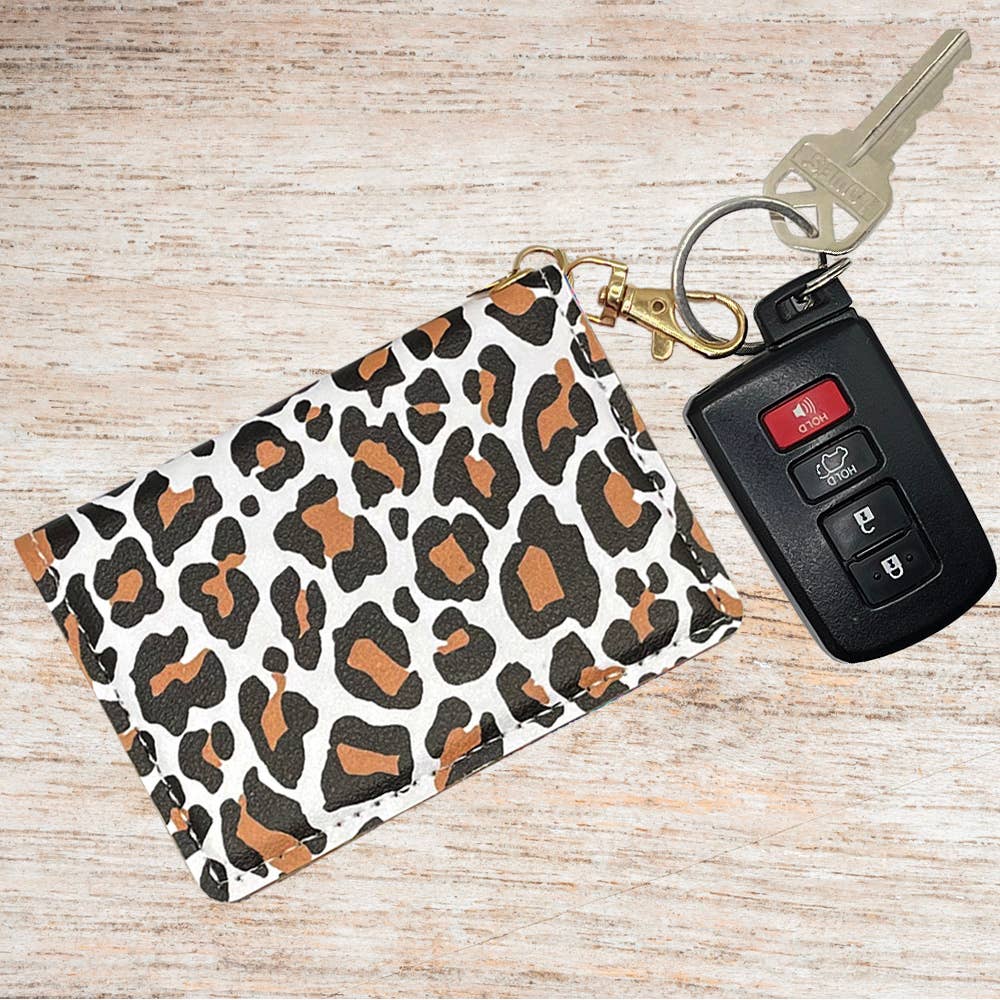 ID Wallet Keychain - White Leopard - KLC by Karelyn D