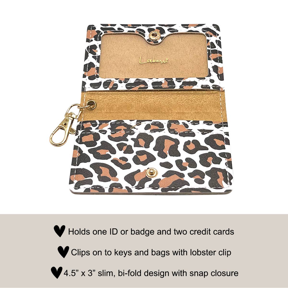 ID Wallet Keychain - White Leopard - KLC by Karelyn D