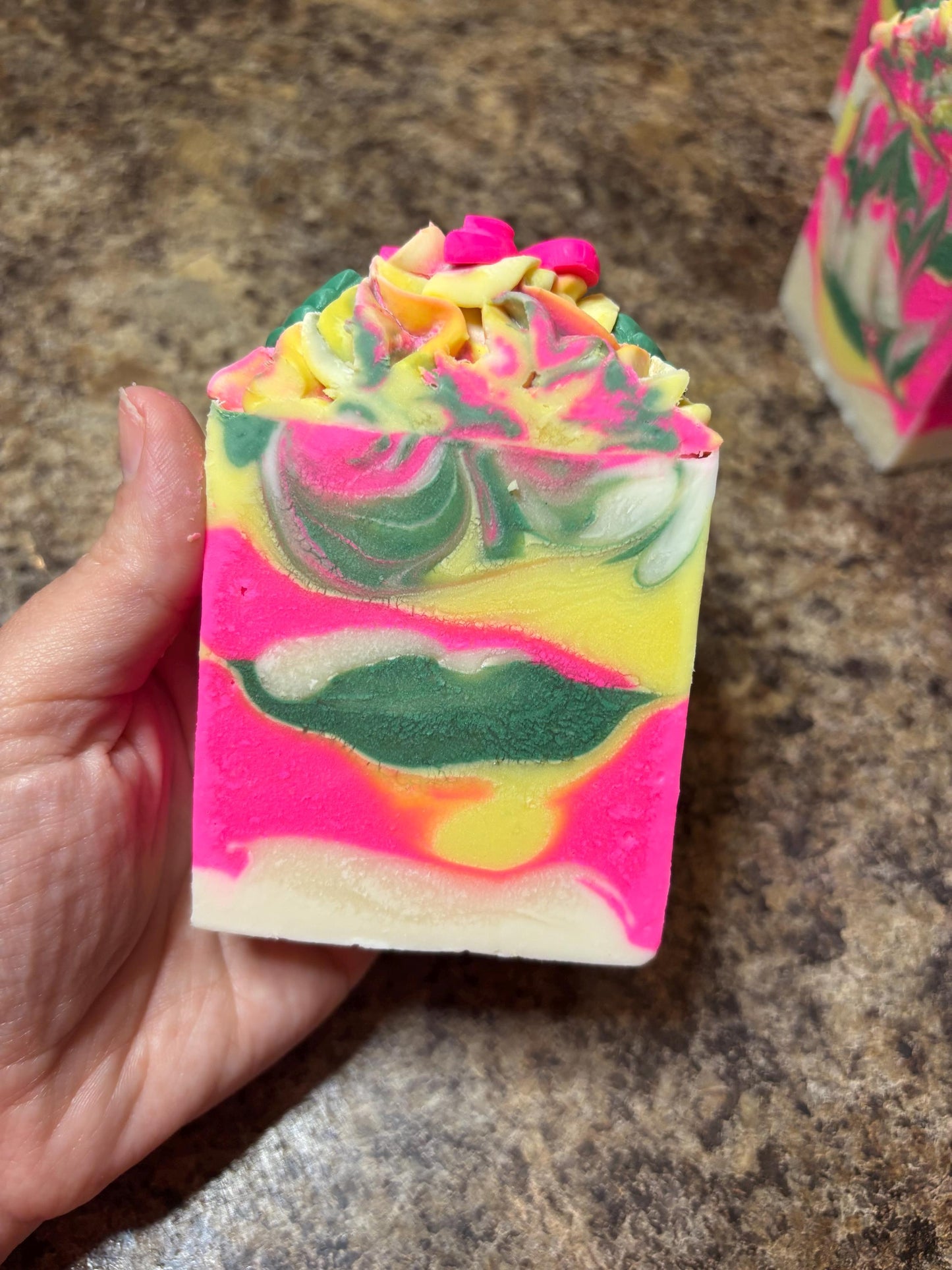 Fruity Flamingo Soap, Handmade Soap, Artisan Soap, Cold Process Soap, Pineapple Kiwi Soap