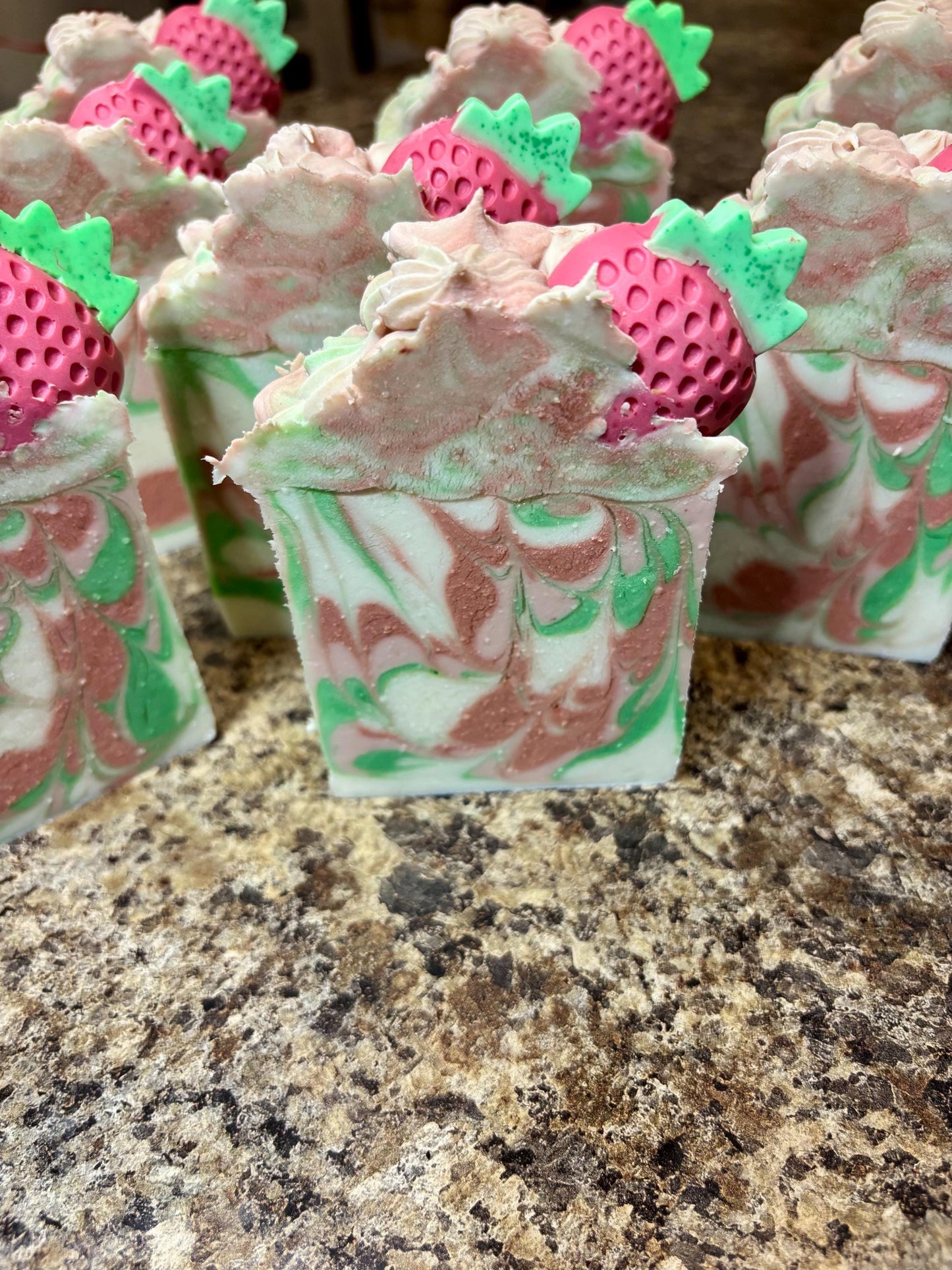 Pink Strawberry Handmade Soap: Cold Process Artisan Bar